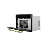 ZLINE Autograph 30-Inch Microwave Oven in Black Stainless Steel and Champagne Bronze Helix Handle (MWOZ-30-BS-KCB)