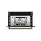 ZLINE Autograph 30-Inch Microwave Oven in Black Stainless Steel and Champagne Bronze Helix Handle (MWOZ-30-BS-KCB)