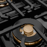 ZLINE Autograph Edition 36-Inch 5.2 cu. ft. Paramount Gas Range with 6 Burner DuoPro™ Cooktop and Convection Gas Oven in Satin Stainless Steel with White Matte Door and Polished Gold Accents (PSGRSZ-WM-36-G)