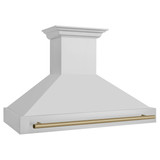 ZLINE Autograph Edition 2-Piece Appliance Package - 48-Inch Gas Range & Wall Mounted Range Hood in Stainless Steel with Champagne Bronze Trim (2AKPR-SGRRH48-CB)