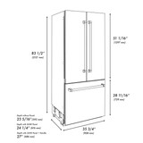 ZLINE Autograph Edition 36-Inch 19.6 cu. ft. French Door Built-In Bottom Freezer Refrigerator with Water Dispenser and Ice Maker in Stainless Steel with Stainless Steel Interior and Polished Gold Accents (SRBIVZ-304-36G)