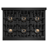 ZLINE 36-Inch Classic Gas Rangetop with 6 Burner DuoPro™ Cooktop in Black Stainless Steel (PCRTB-36)