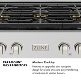 ZLINE 48-Inch Paramount Gas Rangetop with 8 Burner DuoPro™ Cooktop in Black Stainless Steel (PSRTB-48)