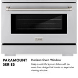 ZLINE Autograph 36-Inch Paramount DuoPro Gas Range in Black Stainless Steel with Champagne Bronze Helix Handle (PSGRBZ-36-KCB)