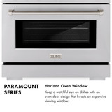 ZLINE Autograph 36-Inch Paramount DuoPro Gas Range in Stainless Steel with Gold Helix Handle (PSGRZ-36-KG)