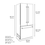 ZLINE Autograph 36-Inch French Door Refrigerator with Stainless Interior and Gold Helix Handles (SRBIVZ-30436KG)