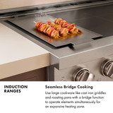 ZLINE 30-Inch, 4.2 Cu. Ft. Paramount Induction Range with 4 Element Cooktop and Electric Convection Oven in Satin Stainless Steel with Polished Gold Accents (SINRSZ-30-G)