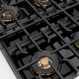 ZLINE Autograph Edition 30-Inch 4.2 cu. ft. Paramount Dual Fuel Range with 4 Burner DuoPro™ Cooktop and Electric Convection Oven in Stainless Steel with Champagne Bronze Accents (PSDRZ-30-CB)