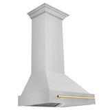 ZLINE Autograph Edition 2-Piece Appliance Package - 30-Inch Gas Range & Wall Mounted Range Hood in Stainless Steel with Gold Trim (2AKP-SGRRH30-G)