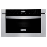 ZLINE 5-Piece Appliance Package - 30-Inch Gas Range, Refrigerator, Convertible Wall Mount Hood, Microwave Drawer, and 3-Rack Dishwasher in Stainless Steel (5KPR-SGRRH30-MWDWV)