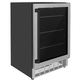 ZLINE Autograph Edition Appliance Package - 24-Inch Wine Cooler and 24-Inch Beverage Fridge in Stainless Steel with Matte Black Accents (2AKP-RBV-RWV-MB)