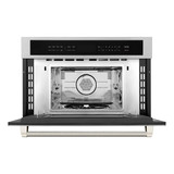 ZLINE Autograph 30-Inch Microwave Oven in Stainless Steel and Polished Nickel Helix Handle (MWOZ-30-KPN)