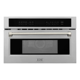 ZLINE Autograph 30-Inch Microwave Oven in Stainless Steel and Polished Nickel Helix Handle (MWOZ-30-KPN)