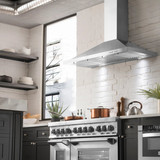 ZLINE 5-Piece Appliance Package - 48-Inch Gas Range, Hood, Refrigerator with Water Dispenser, Dishwasher, and Microwave Drawer in Stainless Steel