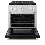 ZLINE 30-Inch 4.2 cu. ft. Paramount Dual Fuel Range with 4 Burner DuoPro™ Cooktop and Electric Convection Oven with Black Matte Door (PSDR-BLM-30)