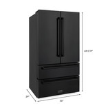 ZLINE 5-Piece Appliance Package - 30-Inch Gas Range, Refrigerator, Convertible Wall Mount Hood, Microwave Drawer, and 3-Rack Dishwasher in Black Stainless Steel (5KPR-SGRBRH-MWDWV)