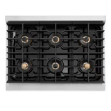 ZLINE Autograph 36-Inch Paramount DuoPro Dual Fuel Range in Stainless Steel with Nickel Helix Handle (PSDRZ-36-KPN)