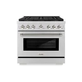 ZLINE Autograph 36-Inch Paramount DuoPro Dual Fuel Range in Stainless Steel with Nickel Helix Handle (PSDRZ-36-KPN)