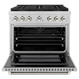 ZLINE Autograph 36-Inch Paramount DuoPro Dual Fuel Range in Stainless Steel with Nickel Helix Handle (PSDRZ-36-KPN)