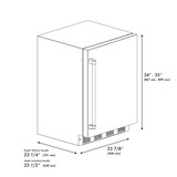 ZLINE Autograph 24-Inch Touchstone Beverage Fridge with Stainless Steel Door and Bronze Helix Handle (RBSOZ-ST-24-KCB)