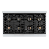 ZLINE Autograph Edition 48-Inch 6.7 cu. ft. Paramount Dual Fuel Range with 8 Burner DuoPro™ Cooktop and Dual Ovens with Black Matte Doors and Champagne Bronze Accents (PSDRZ-BLM-48-CB)