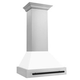 ZLINE Autograph Edition 2-Piece Appliance Package - 30-Inch Dual Fuel Range & Wall Mounted Range Hood in Stainless Steel and White Door with Matte Black Trim (2AKP-RAWMRH30-MB)