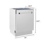 ZLINE 5-Piece Appliance Package - 60-Inch Dual Fuel Range, Refrigerator with Water Dispenser, Convertible Wall Mount Hood, Microwave Drawer, and 3-Rack Dishwasher in Stainless Steel (5KPRW-RARH60-MWDWV)