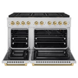 ZLINE Autograph 48-Inch Paramount DuoPro Gas Range in Stainless Steel with Bronze Helix Handles (PSGRZ-48-KCB)