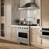 ZLINE 36-Inch 5.2 cu. ft. Paramount Dual Fuel Range with 6 Burner DuoPro™ Cooktop and Electric Convection Oven in Satin Stainless Steel (PSDRS-36)