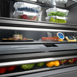 ZLINE Autograph 30-Inch Built-In Refrigerator w/ Gray Interior and Champagne Bronze Helix Handles (GRBIVZ-30430KCB)
