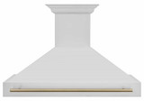 ZLINE Autograph Edition 2-Piece Appliance Package - 48-Inch Dual Fuel Range & Wall Mounted Range Hood in Stainless Steel with Champagne Bronze Trim (2AKP-RARH48-CB)