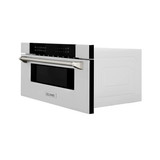 ZLINE Autograph 30-Inch Microwave Drawer in Stainless Steel and Polished Nickel Helix Handle (MWDZ-30-KPN)