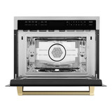 ZLINE Autograph 24-Inch Microwave Oven in Stainless Steel and Champagne Bronze Helix Handle (MWOZ-24-KCB)