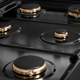 ZLINE Autograph 36-Inch Paramount Gas Rangetop with 6 Burners and Porcelain Cooktop in Black Satin with Polished Gold Accents (SRTBSZ-36-G)