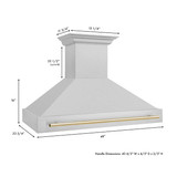ZLINE Autograph Edition 2-Piece Appliance Package - 48-Inch Gas Range & Wall Mounted Range Hood in Stainless Steel with Gold Trim (2AKPR-SGRRH48-G)