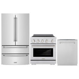 ZLINE 3-Piece Appliance Package - 30-Inch Paramount Induction Range, 36-Inch French Door Refrigerator, and Dishwasher in Stainless Steel