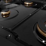 ZLINE Autograph 48-Inch Paramount Gas Range in Black Stainless Steel with Gold Helix Handles (SGRBZ-48-KG)
