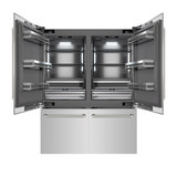 ZLINE Autograph 60-Inch Built-In Refrigerator w/ Gray Interior and Polished Nickel Helix Handles (GRBIVZ-30460KPN)