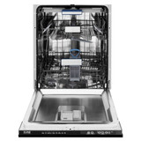 ZLINE 5-Piece Appliance Package - 30-Inch Dual Fuel Range, Refrigerator, Convertible Wall Mount Hood, Microwave Oven, and 3-Rack Dishwasher in Black Stainless Steel
