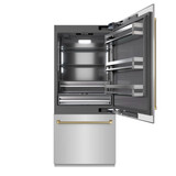 ZLINE Autograph 36-Inch Built-In Refrigerator w/ Gray Interior and Champagne Bronze Helix Handles (GRBITZ-30436KCB)