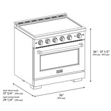 ZLINE 36-Inch, 5.2 Cu. Ft. Paramount Induction Range with 5 Element Cooktop and Electric Convection Oven in Satin Stainless Steel (SINRS-36)