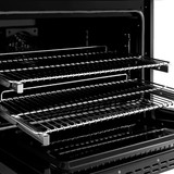 ZLINE Autograph 36-Inch Paramount Dual Fuel Range in Black Stainless Steel and Gold Helix Handle (SDRBZ-36-KG)