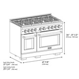ZLINE Autograph Edition 48-Inch 6.7 cu. ft. Paramount Dual Fuel Range with 8 Burner DuoPro™ Cooktop and Dual Ovens in Black Stainless Steel and Polished Gold Accents (PSDRBZ-48-G)