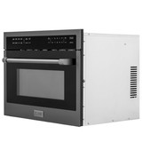 ZLINE 5-Piece Appliance Package - 30-Inch Dual Fuel Range, Refrigerator with Water Dispenser, Convertible Wall Mount Hood, Microwave Oven, and 3-Rack Dishwasher in Black Stainless Steel