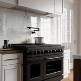ZLINE 48-Inch 6.7 cu. ft. Paramount Gas Range with 8 Burner DuoPro™ Cooktop and Dual Ovens in Black Stainless Steel (PSGRB-48)