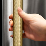 ZLINE Autograph 36-Inch Counter-Depth Refrigerator in Stainless Steel and Bronze Helix Handles (RFMZ-36-KCB)