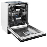ZLINE 5-Piece Appliance Package - 36-Inch Dual Fuel Range, Refrigerator with Water Dispenser, Convertible Wall Mount Hood, Microwave Drawer, and 3-Rack Dishwasher in Black Stainless Steel