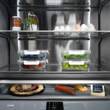 ZLINE Autograph 30-Inch Black Stainless Steel Built-In Refrigerator w/ Gray Interior and Gold Helix Handles (GRBIVZ-BS30KG)