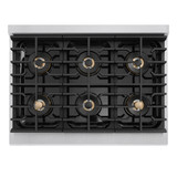 ZLINE Autograph Edition 36-Inch Paramount Gas Rangetop with 6 Burner DuoPro™ Cooktop in Satin Stainless Steel and Matte Black Accents (PSRTSZ-36-MB)