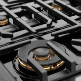 ZLINE Autograph 48-Inch Paramount Dual Fuel Range in Black Stainless Steel and Gold Helix Handles (SDRBZ-48-KG)